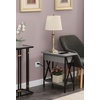 image:imageConvenience Concepts Tucson Flip Top End Table with Charging Station 2375  Modern Living Room Table with Storage Shelf Side Table Side Table WhiteWhiteGrayBlack