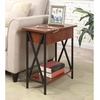 image:imageConvenience Concepts Tucson Flip Top End Table with Charging Station 2375  Modern Living Room Table with Storage Shelf Side Table Side Table WhiteWhiteCherryBlack