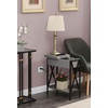 image:imageConvenience Concepts Tucson Flip Top End Table with Charging Station 2375  Modern Living Room Table with Storage Shelf Side Table Side Table WhiteWhiteGrayBlack