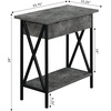 image:imageConvenience Concepts Tucson Flip Top End Table with Charging Station 2375  Modern Living Room Table with Storage Shelf Side Table Side Table WhiteWhiteCement  Black