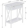 image:imageConvenience Concepts Tucson Flip Top End Table with Charging Station 2375  Modern Living Room Table with Storage Shelf Side Table Side Table WhiteWhiteWhite Faux Marble  White