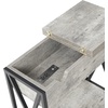 image:imageConvenience Concepts Tucson Flip Top End Table with Charging Station 2375  Modern Living Room Table with Storage Shelf Side Table Side Table WhiteWhiteFaux BirchBlack