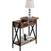 image:imageConvenience Concepts Tucson Flip Top End Table with Charging Station 2375  Modern Living Room Table with Storage Shelf Side Table Side Table WhiteWhiteBarnwood  Black