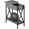 image:imageConvenience Concepts Tucson Flip Top End Table with Charging Station 2375  Modern Living Room Table with Storage Shelf Side Table Side Table WhiteWhiteWeathered GrayBlack