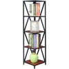 image:imageConvenience Concepts Tucson Metal 5 Tier Corner Bookcase Cherry  BlackCherry  Black