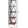image:imageConvenience Concepts Tucson Metal 5 Tier Corner Bookcase Cherry  BlackCherry  Black