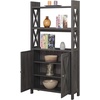 image:imageConvenience Concepts Tucson Metal 5 Tier Corner Bookcase Cherry  BlackCherry  Black