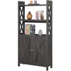 image:imageConvenience Concepts Tucson Metal 5 Tier Corner Bookcase Cherry  BlackCherry  Black
