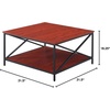 image:imageConvenience Concepts Tucson Metal Square Coffee Table Cherry  BlackCherryBlack