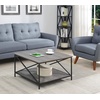 image:imageConvenience Concepts Tucson Metal Square Coffee Table Cherry  BlackWeathered Gray  Black