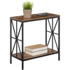 image:imageConvenience Concepts Tucson Starburst Chairside End Table with Charging Station and Shelf Weathered GrayBlackBarnwoodBlack