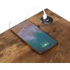 image:imageConvenience Concepts Tucson Starburst Chairside End Table with Charging Station and Shelf Weathered GrayBlackBarnwoodBlack