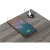 image:imageConvenience Concepts Tucson Starburst Chairside End Table with Charging Station and Shelf Weathered GrayBlackWeathered GrayBlack
