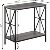 image:imageConvenience Concepts Tucson Starburst Chairside End Table with Charging Station and Shelf Weathered GrayBlackWeathered GrayBlack