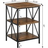 image:imageConvenience Concepts Tucson Starburst End Table with Shelves Weathered GrayBlackBarnwoodBlack