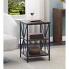 image:imageConvenience Concepts Tucson Starburst End Table with Shelves Weathered GrayBlackBarnwoodBlack
