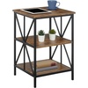 image:imageConvenience Concepts Tucson Starburst End Table with Shelves Weathered GrayBlackBarnwoodBlack