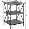 image:imageConvenience Concepts Tucson Starburst End Table with Shelves Weathered GrayBlackWeathered GrayBlack