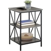 image:imageConvenience Concepts Tucson Starburst End Table with Shelves Weathered GrayBlackWeathered GrayBlack