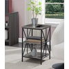 image:imageConvenience Concepts Tucson Starburst End Table with Shelves Weathered GrayBlackWeathered GrayBlack