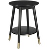 image:imageConvenience Concepts Wilson Mid Century Round End Table with Bottom Shelf White 1775 in x 1775 in x 24 in D x W x HBlack