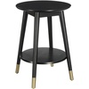 image:imageConvenience Concepts Wilson Mid Century Round End Table with Bottom Shelf White 1775 in x 1775 in x 24 in D x W x HBlack