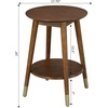 image:imageConvenience Concepts Wilson Mid Century Round End Table with Bottom Shelf White 1775 in x 1775 in x 24 in D x W x HEspresso