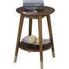image:imageConvenience Concepts Wilson Mid Century Round End Table with Bottom Shelf White 1775 in x 1775 in x 24 in D x W x HEspresso