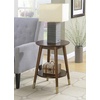 image:imageConvenience Concepts Wilson Mid Century Round End Table with Bottom Shelf White 1775 in x 1775 in x 24 in D x W x HEspresso
