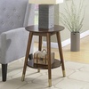 image:imageConvenience Concepts Wilson Mid Century Round End Table with Bottom Shelf White 1775 in x 1775 in x 24 in D x W x HEspresso