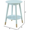 image:imageConvenience Concepts Wilson Mid Century Round End Table with Bottom Shelf White 1775 in x 1775 in x 24 in D x W x HSea Foam
