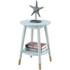 image:imageConvenience Concepts Wilson Mid Century Round End Table with Bottom Shelf White 1775 in x 1775 in x 24 in D x W x HSea Foam