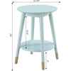 image:imageConvenience Concepts Wilson Mid Century Round End Table with Bottom Shelf White 1775 in x 1775 in x 24 in D x W x HSea Foam