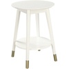 image:imageConvenience Concepts Wilson Mid Century Round End Table with Bottom Shelf White 1775 in x 1775 in x 24 in D x W x HWhite