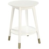 image:imageConvenience Concepts Wilson Mid Century Round End Table with Bottom Shelf White 1775 in x 1775 in x 24 in D x W x HWhite