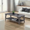image:imageConvenience Concepts Winston Coffee Table 4725  Modern Center Room Accent with Storage Shelf for Transitional Traditional Living amp Family Room BlackWeathered Gray