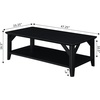 image:imageConvenience Concepts Winston Coffee Table 4725  Modern Center Room Accent with Storage Shelf for Transitional Traditional Living amp Family Room BlackBlack