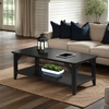 image:imageConvenience Concepts Winston Coffee Table 4725  Modern Center Room Accent with Storage Shelf for Transitional Traditional Living amp Family Room BlackBlack