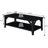 image:imageConvenience Concepts Winston Coffee Table 4725  Modern Center Room Accent with Storage Shelf for Transitional Traditional Living amp Family Room BlackWhite
