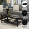 image:imageConvenience Concepts Winston Coffee Table 4725  Modern Center Room Accent with Storage Shelf for Transitional Traditional Living amp Family Room BlackBlack