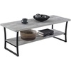 image:imageConvenience Concepts XCalibur Coffee Table Espresso  Slate Gray FrameFaux Birch  Slate Gray Frame