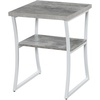 image:imageConvenience Concepts XCalibur End Table Espresso  Slate Gray FrameFaux Birch  White Frame