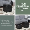 image:imageDesigns4Comfort Park Avenue Single Ottoman with Stool and Reversible TrayBlack