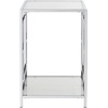 image:imageTown Square Chrome End Table with Shelf White Faux MarbleChromeGlassChrome