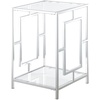 image:imageTown Square Chrome End Table with Shelf White Faux MarbleChromeGlassChrome