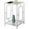 image:imageTown Square Chrome End Table with Shelf White Faux MarbleChromeWhite Faux MarbleChrome