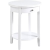 image:imageConvenience Concepts American Heritage Baldwin End Table 1825  Round Classic Living Room Side Table with Storage Drawer amp Shelf Family Room Accent Table Bedroom Nightstand BlackWhite