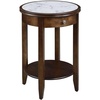 image:imageConvenience Concepts American Heritage Baldwin End Table with Drawer White Marble  EspressoEspresso