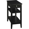 image:imageConvenience Concepts American Heritage Chairside End Table with Drawer 235  Classic Living Room Table with Storage Shelf Bedroom Nightstand BlackBlack