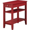 image:imageConvenience Concepts American Heritage Chairside End Table with Drawer 235  Classic Living Room Table with Storage Shelf Bedroom Nightstand BlackCranberry Red